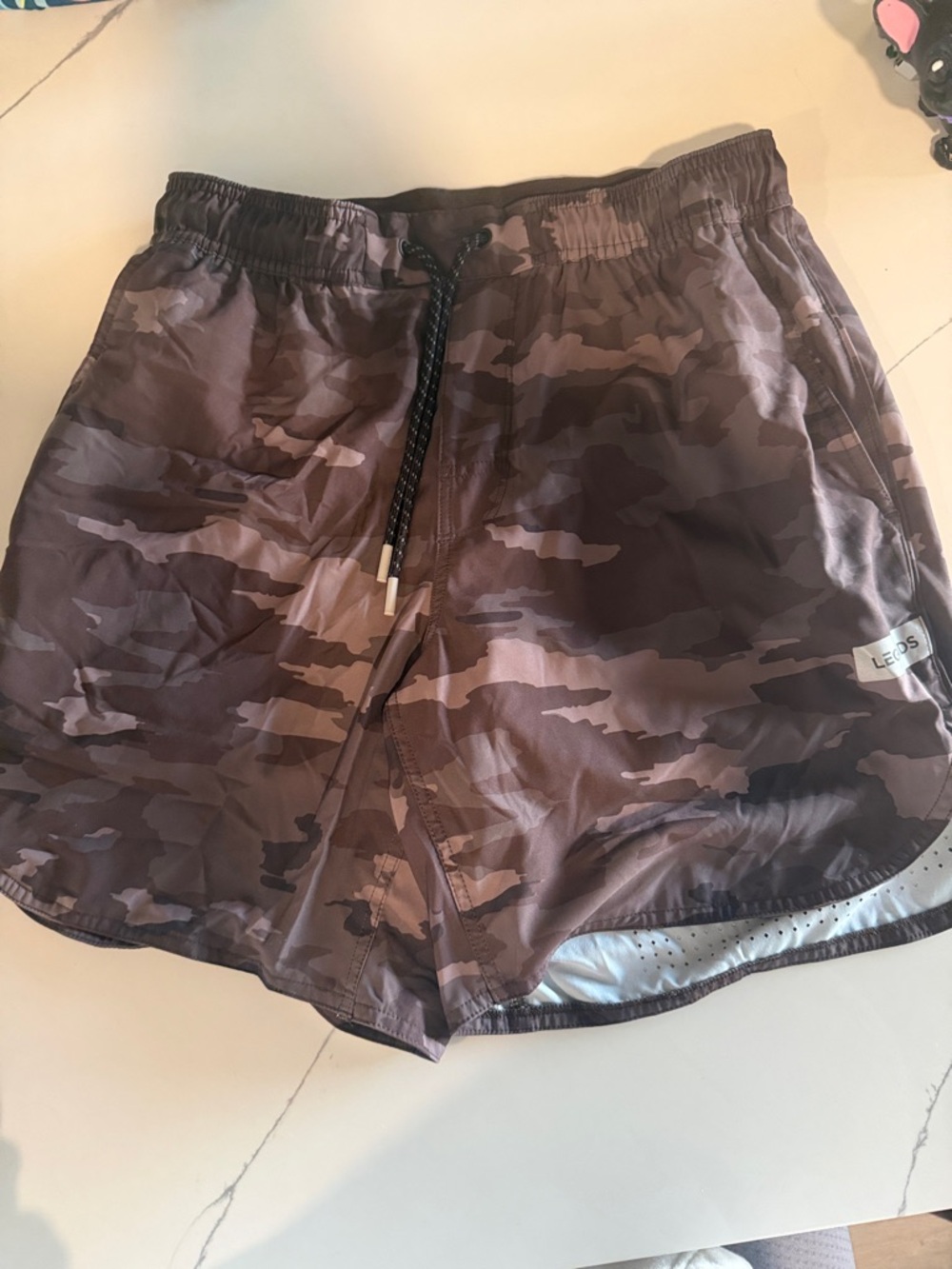 2 pairs or Men's Athletic Shorts - Brown & Maroon